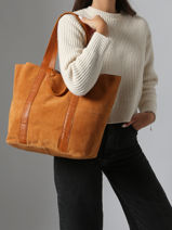 Schoudertas Jasmin Leder Pieces Bruin jasmin 17160092-vue-porte